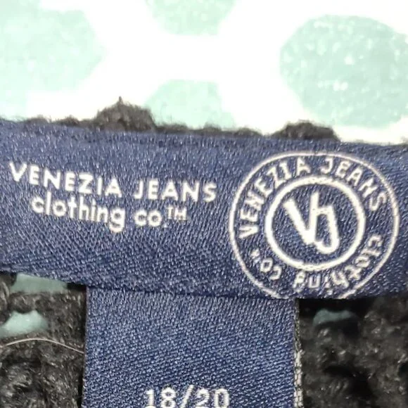 VENEZIA JEANS CLOTHING CROCHET RAMIE COTTON CARDIGAN EYE AND HOOK CLOSURE 18/20 - Picture 8 of 13